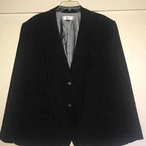 Tahari blazer coat black w stripes size 24w